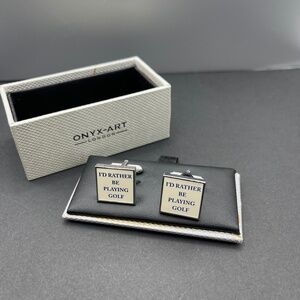 GOLF CUFFLINKS - Onyx Art - London . Brand new!